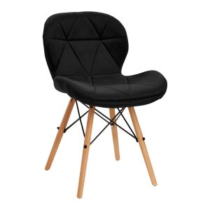 4Rico Scaun scandinav QS-186 catifea negru 145323516 - Mobilier pentru sufragerie