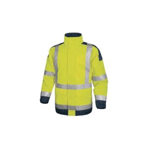 Geacă de avertizare termoizolantă din poliester Oxford acoperit cu poliuretan cl. 3 culoare galben fluo-albastru marin mărime S CORP EASYVJMPT 145323648 - Îmbrăcăminte de vizibilitate