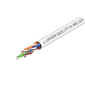 Lanview CAT5e hálózati kábel U-UTP 4x2xAWG24 LSZH fehér 305m 145324133 - UTP kábel