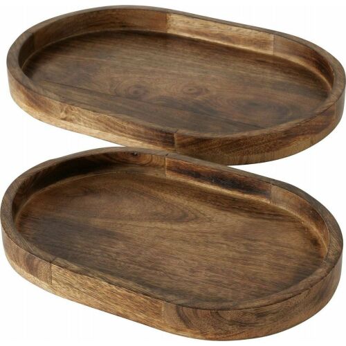 Boltze OVOLIO dekoratív tálca mangófából, 2 db