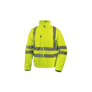 Figyelmeztető, vízálló és légáteresztő műanyag Stretch kabát, 3. osztály, fluoreszkáló sárga szín, méret: M, FLEHVJATM
