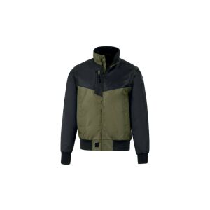 Szélkabát 2 az 1-ben poliészter Oxford PU bevonattal, levehető ujjak, polár béleléssel, Khaki-fekete, méret: XL, RENO2KAXG