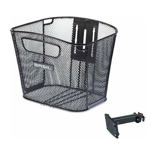 Basil Elülső kosár BASIL BOLD + FIXED MOUNTED STEMHOLDER nem leváltható acél fekete (ÚJ 2024)
