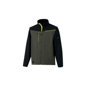 Softshell 2 az 1-ben, 2 réteg laminált, khaki-fekete színű, méret: XXL, SOCCIKAXX