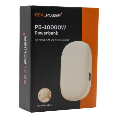 RealPower Powerbank PB-10000W,10000 mAh,beige,hőfunkció 145329167