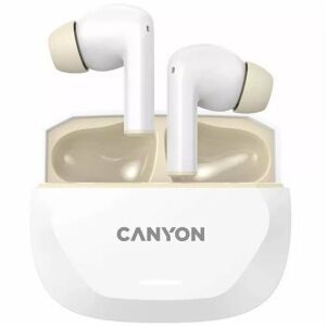 CANYON headset HEXAGON 7 TWS ANC+ENC Wireless Charge Fehér Bézs