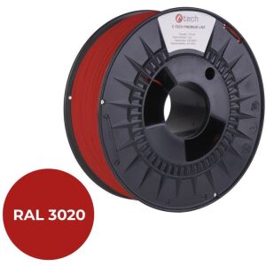 C-TECH Nyomtatószál (filament) PREMIUM LINE, PLA, közlekedési piros, RAL3020, 1,75mm, 1kg