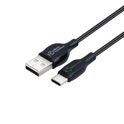 Microconnect ECO-USB3.1CCHAR05B USB-A - USB-C kábel, 0,5 m, fekete - USB kábel