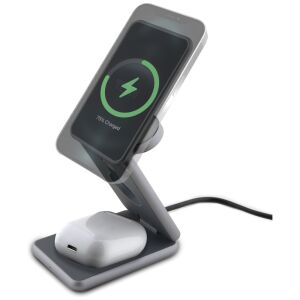 TUMI indukciós töltő 3 az 1-ben 15W + szürke tok