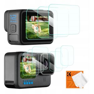 3x Készlet Képernyővédő Üveg + Objektív Gopro Hero 12 11 10 9 Black / K&f Concept / Cikkszám.2191