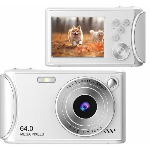 Digitális fényképezőgép 64mp 4k / 30fps videó 18x Zoom Antishake / Xrec Q18 / Fehér 145332424