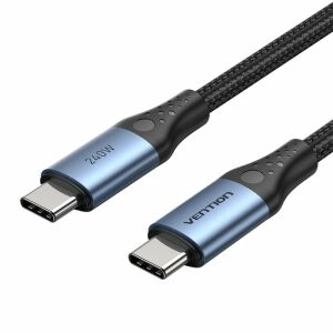 USB-C - USB-C kábel Vention USB 2.0 5A 240W 1m fekete 145333104 - Kábel