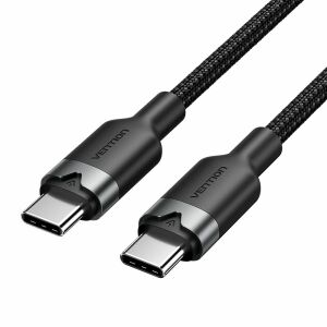 Vention USB-C - USB-C kábel 3A 480Mbps 60W PD 1m fekete fonatban 145333702 - Kábel