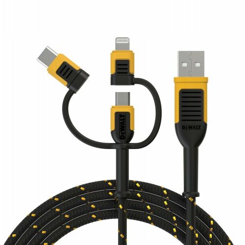 DeWalt USB-kábel USB-A - USB-C + microUSB + Lightning 1,8 m Fekete (DXMA131-1356-DWG) 145333969
