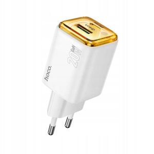 Hálózati telefon töltő Hoco USB A + USB C QC3.0 PD 3A 20W N52 fehér