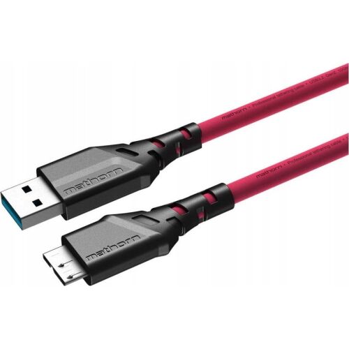 Ednet USB kábel Mathorn MTC-520M fényképezőgép kábel 5m 10Gbps USB A - MicroB Bíbor 145335318