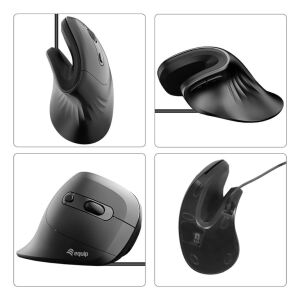 Equip Ergonomikus Egér USB-A/-C Stker 1,80m Jobb Fekete 145335682 - Periféria