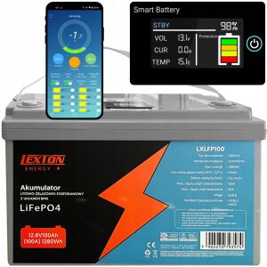 Lítium-vas-foszfát akkumulátor BMS LiFePO4 LCD/Bluetooth 12.8V 70Ah 145336097 - Akkumulátor