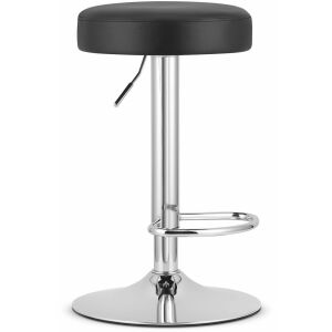 Hoker kuchenny ROJST czarny ekoskóra regulacja obrotowy chrom do baru