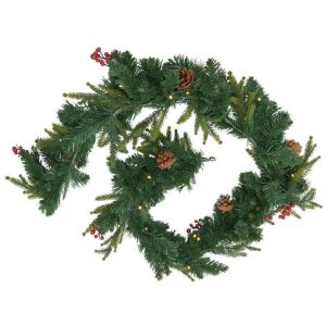 Karácsonyi girlanda, bogyós és tobozos fenyőfa, 180 cm 145336276 - Szezonális dekoráció