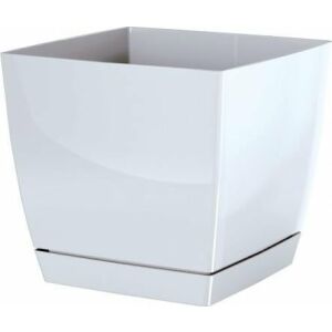 Prosperplast Cserép alátéttel négyzetes Coubi fehér 12x11cm 145336790 - Kert