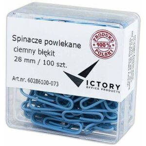 Victory Office Product SPINACZE BIUROWE VICTORY OFFICE 28MM 100 SZT. OKRĄGŁE PASTELOWE CIEMNONIEBIESKIE POJEMNIK PLASTIKOWY 145336817 - Gemkapocs