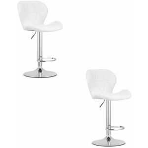 Hoker WEST - fehér műbőr / króm alap x 2