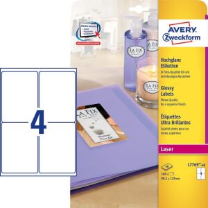 Avery Zweckform Fényes termékcímkék 99,1 x 139 mm (L7769-40) 145337532 - Irodai papíráru