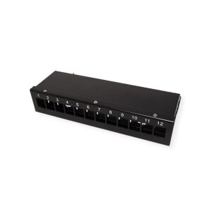 VALUE Keystone modul tartó, 12 port, fekete 145338404 - Patch panel
