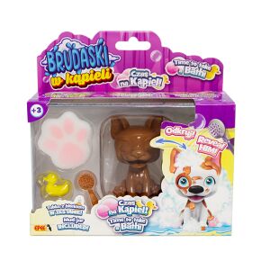 Piszkos a fürdőben kutyus Boston fehér-sárga