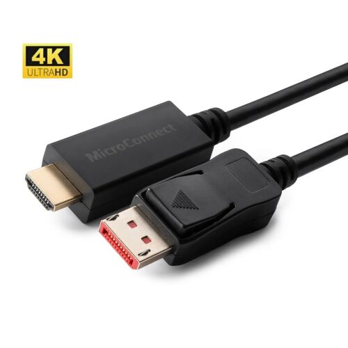 MicroConnect DisplayPort - HDMI kábel 1.5m fekete (MC-DP-HDMI-1504K)