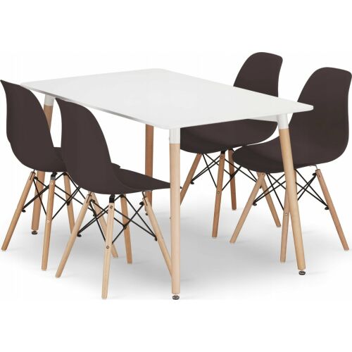 Leobert szett téglalap alakú asztal ADRIA 120x80 fehér+4 OSAKA kávésszék 145339240