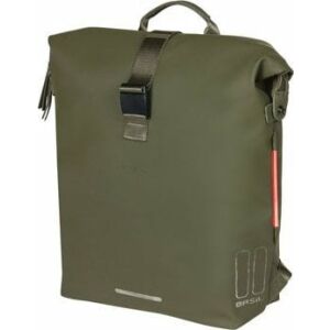 Basil Kerékpár hátizsák/táskája BASIL SOHO BACKPACK NORDLICHT17L, Hook-On System rögzítés, vízálló poliészter, világítás, moss green (NEW 2024) 145339369 - Kerékpáros táska