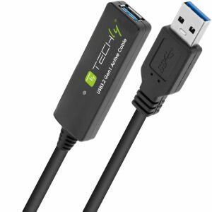 USB kábel Techly USB-A - USB-A 10 m Fekete (ICUR30100G) 145339824 - Adatkábel