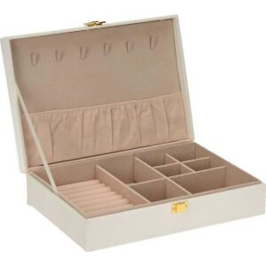 Home Styling Collection Schmuckkästchen, abschließbarer Uhren-Organizer, Schatulle, Etui, Etui, Etui, Weiß 145340486 - Schmuckaufbewahrung
