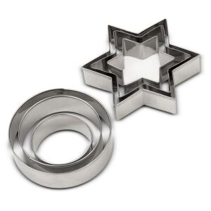 MISTY csillag alakú sütikiszúrók, acélból, kör alakúak, 4-7 cm, 6 db. 145341240 - Sütemény kiszúró