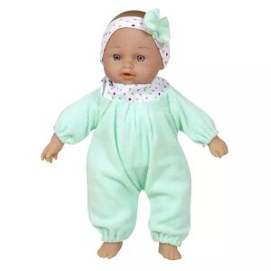 Beba lutka s mekim tijelom, odjevena u tirkizno - 28 cm