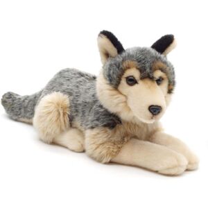 Plüss - Fekvő szürke  farkas   30 cm