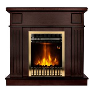 Elektrischer Kaminofen Marina Wenge und Gala Gold, Art Flame, 997 x 1034 x 270 mm, 2000 W, Therme, 5-Lang-Farben, weiß