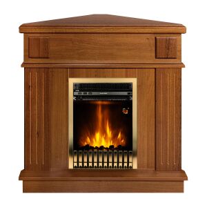 Vedere frontală a șemineului electric Art Flame Marina cot nut & Gala gold - Șemineu și sobă