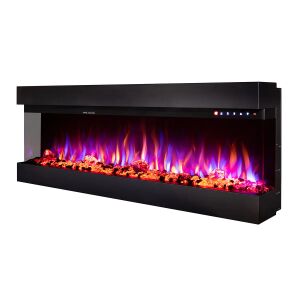 3D-Modell mit elektronischer Fernbedienung Dalas 60, Art Flame, 493 x 1524 x 200 mm, 1500 W, 30 Kombinationsmöglichkeiten, Thermik, Röstung und Kristall