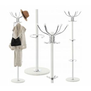 Cuier hol metalic 178 cm, 16 carlige, design minimalist, alb 145358200 - Depozitare și organizare