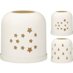 Family mécsestartó fém 10,3x10,3x10cm, fehér 2f. 145359407 - Mécsestartó