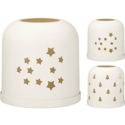 Family mécsestartó fém 10,3x10,3x10cm, fehér 2f. 145359407