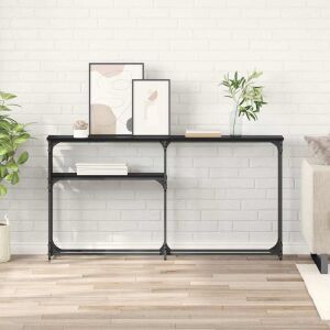 vidaXL Konzolasztal Musta tammi 145x22.5x75cm Faanyag