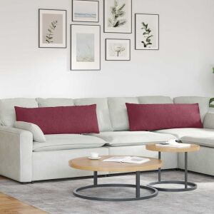 vidaXL Perne pentru canapea 2 pcs Roșu Vin 120 x 40 cm țesătură 145364650 - Mobilier de grădină