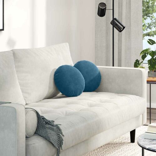 vidaXL Ülőpárnák 2 pcs Kék Ø 40 x 13 cm Bársony 145365173