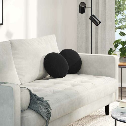 vidaXL Ülőpárnák 2 pcs Fekete Ø 40 x 13 cm Bársony 145365187