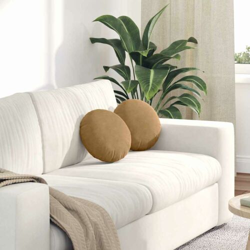 vidaXL Ülőpárnák 2 pcs Barna Ø 40 x 13 cm Bársony