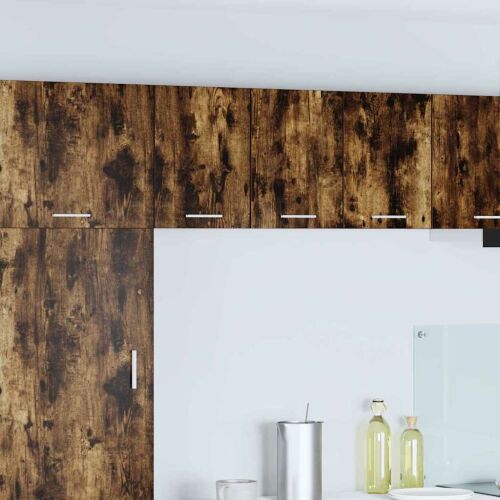 vidaXL Függő szekrény polcokkal Riga 2 pcs Füstölt tölgy és fehér 145366072